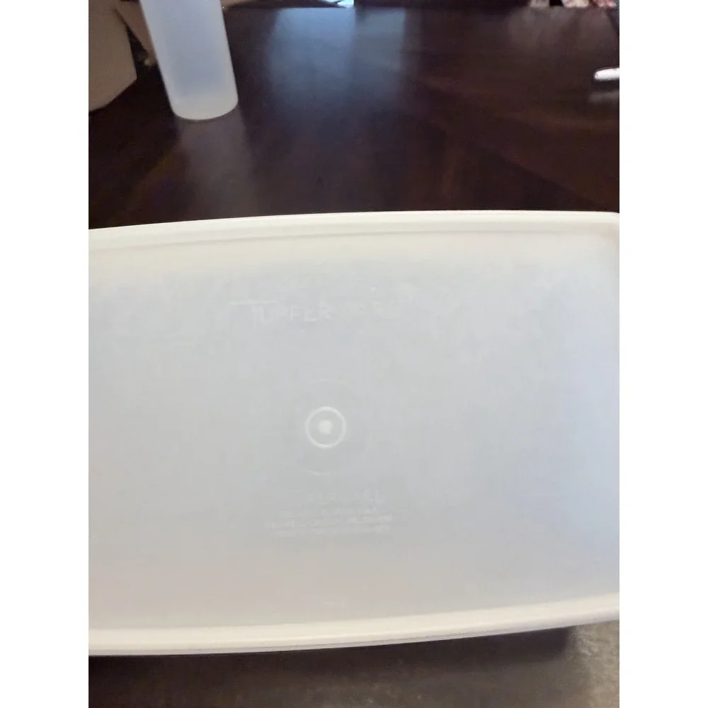 Vintage Tupperware Clear Rectangle Storage Container 11 X 7 X 2